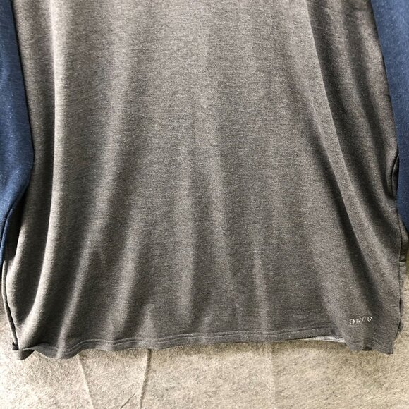 Orvis Raglan Long Sleeve T shirt Mens XXL Gray Blue Crewneck Active Performance - Picture 9 of 10
